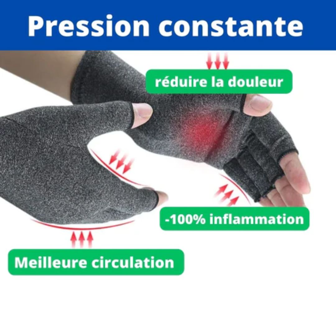 Gants de compression- Soulagement immédiat douleurs articulaires
