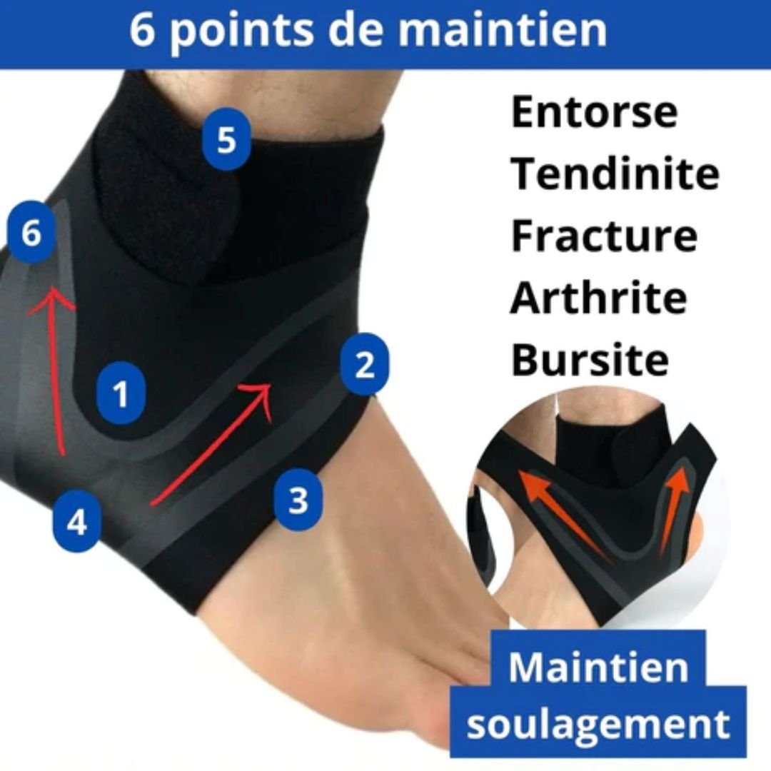 Chevillère de maintien pour entorse, tendinite, arthrite - VersatimsChevillère de maintien pour entorse, tendinite, arthriteVersatimsfitness